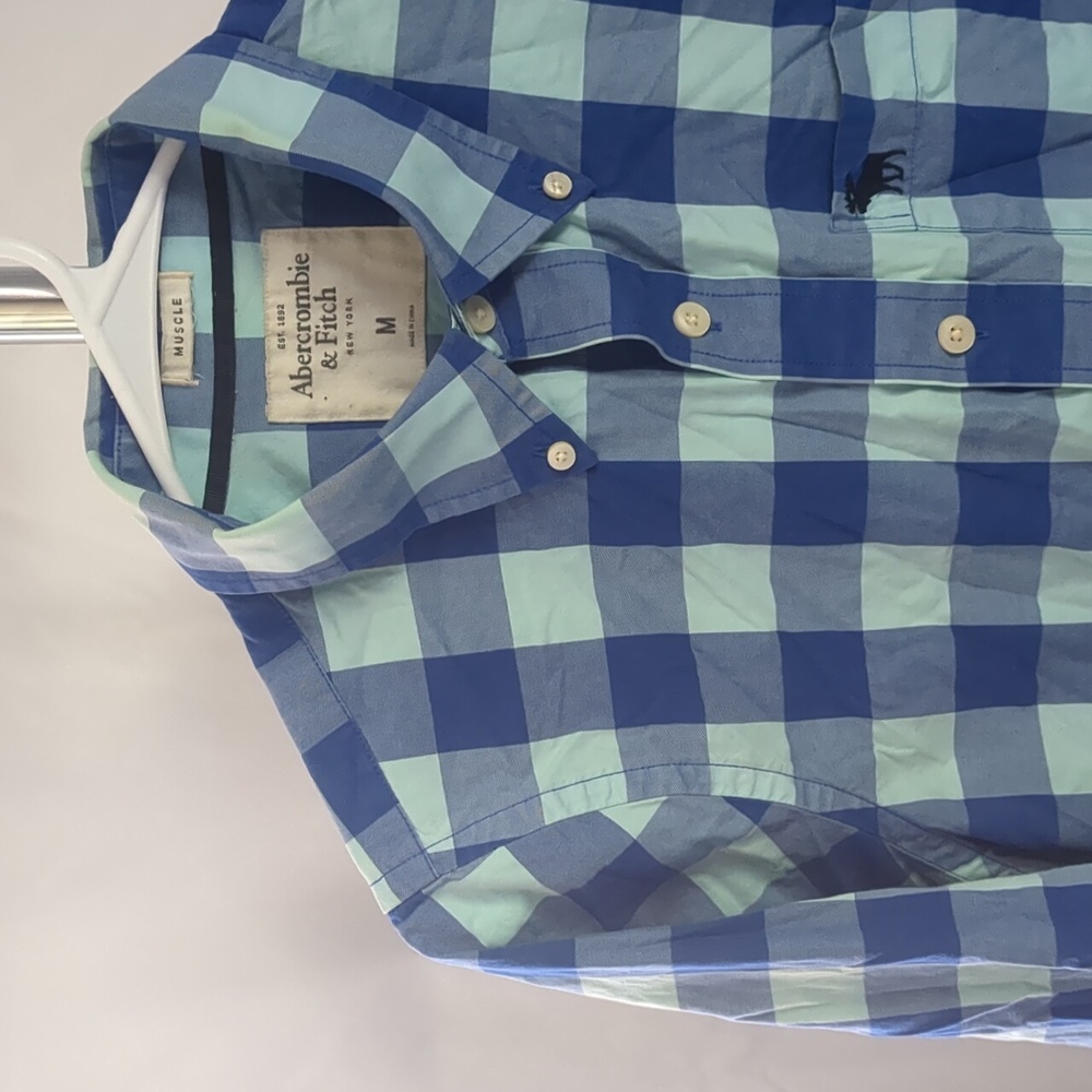 Men's M Abercrombie Blue Plaid
